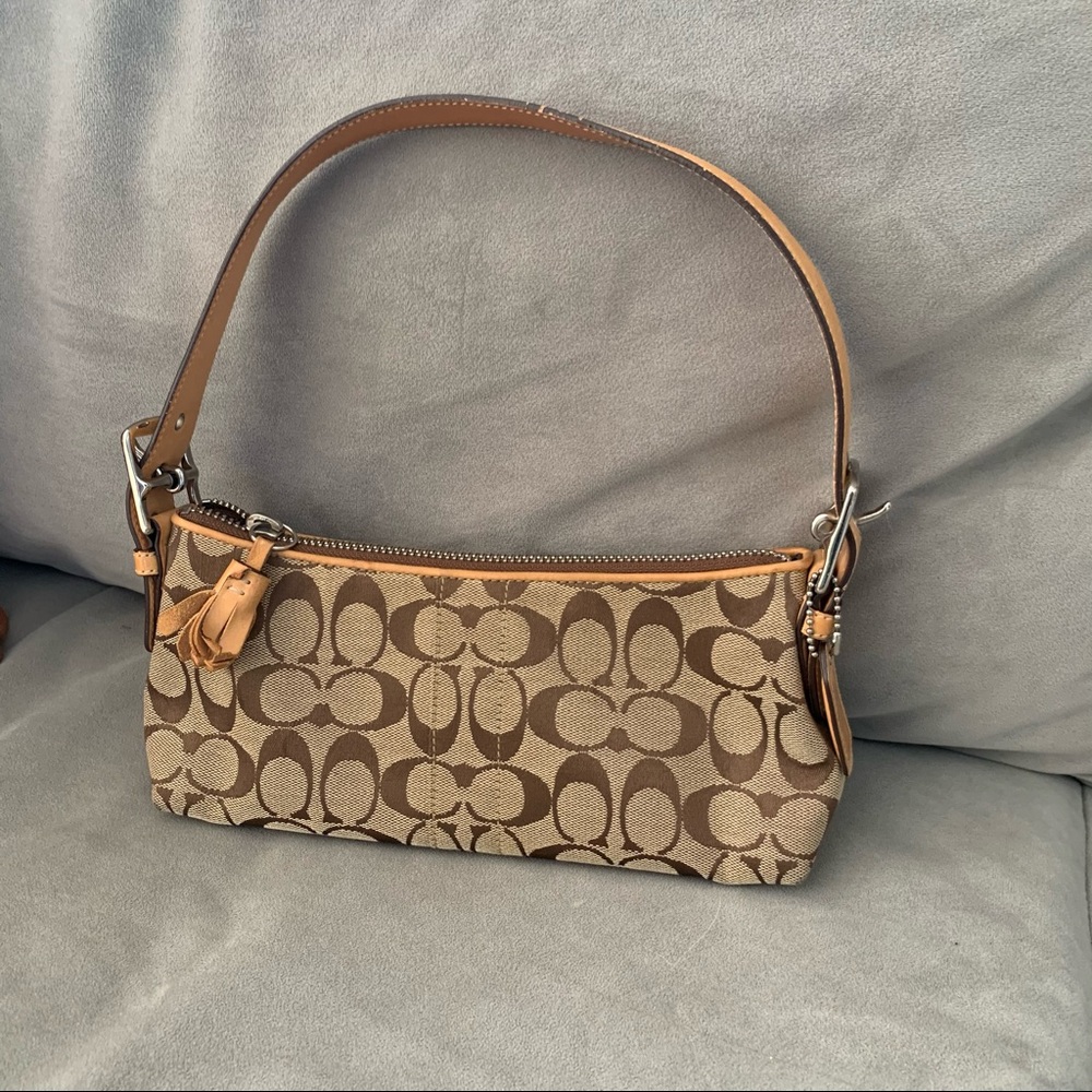 Coach Signature Demi Handbag Leather & Jacquard